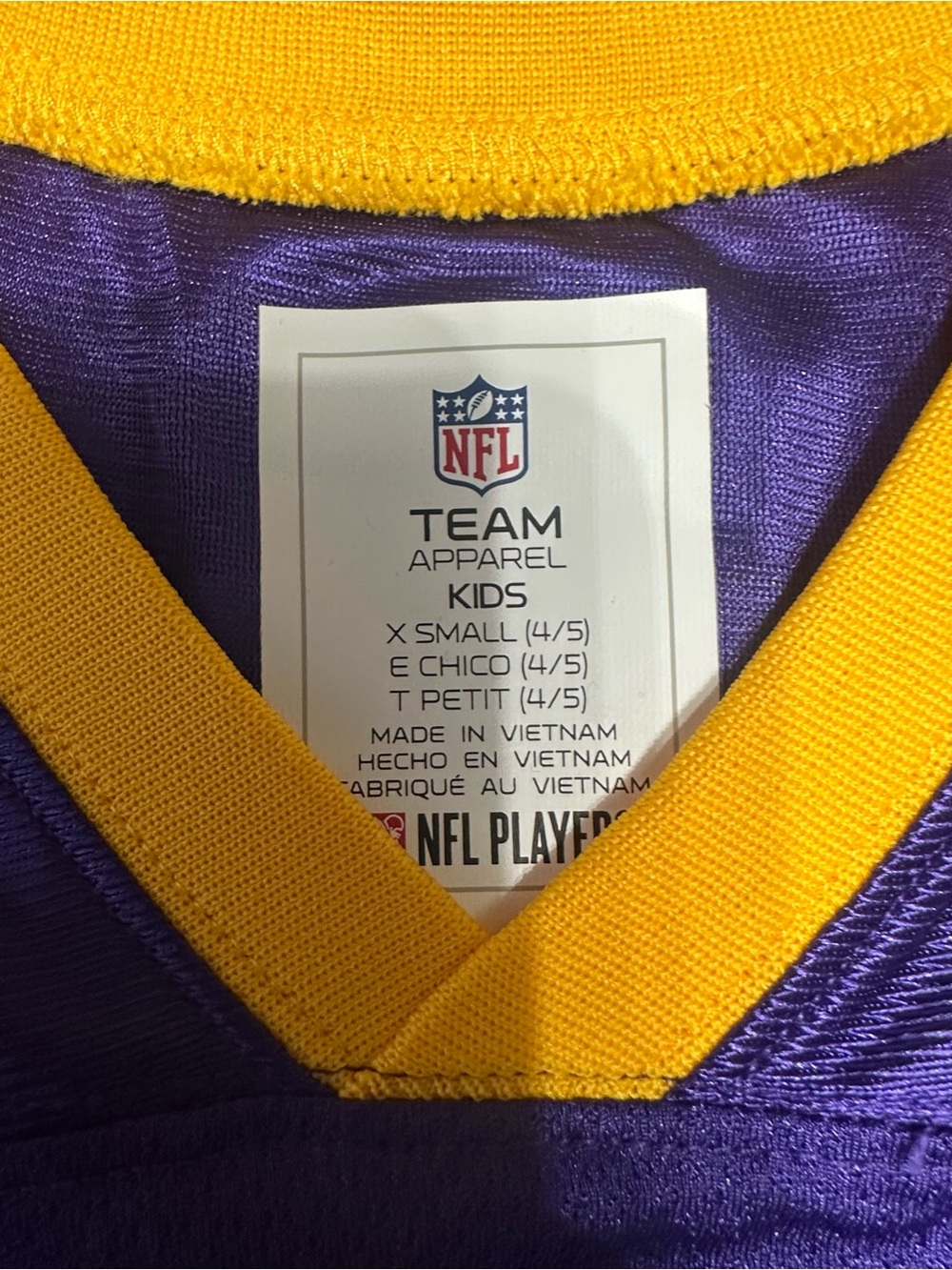 Minnesota Vikings Kids' #3 Purple Football Jersey NWT Youth XS - Picture 3 of 4